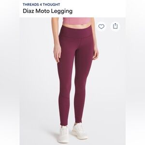Thread 4 Thought DIAZ MOTO LEGGING Burgundy High Rise XXL